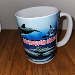 Galveston Island Texas Dolphins Large Souvenir Coffee Cup